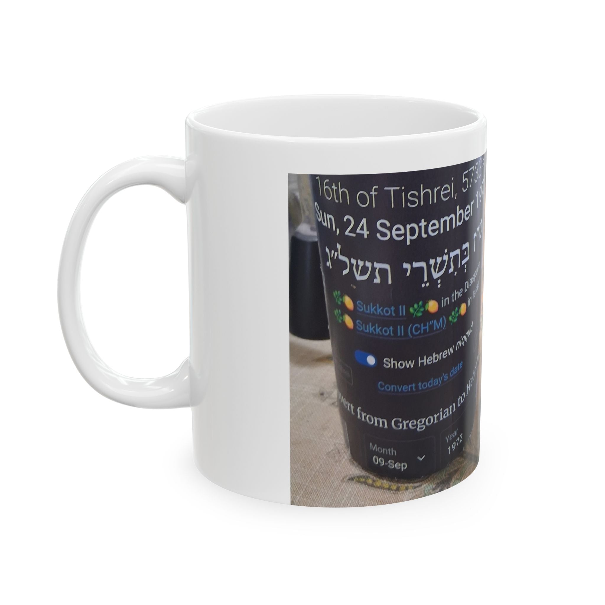Ceramic Mug — Interfaith Scripture Collage Coffee Mug (Hebrew & Arabic Verses)