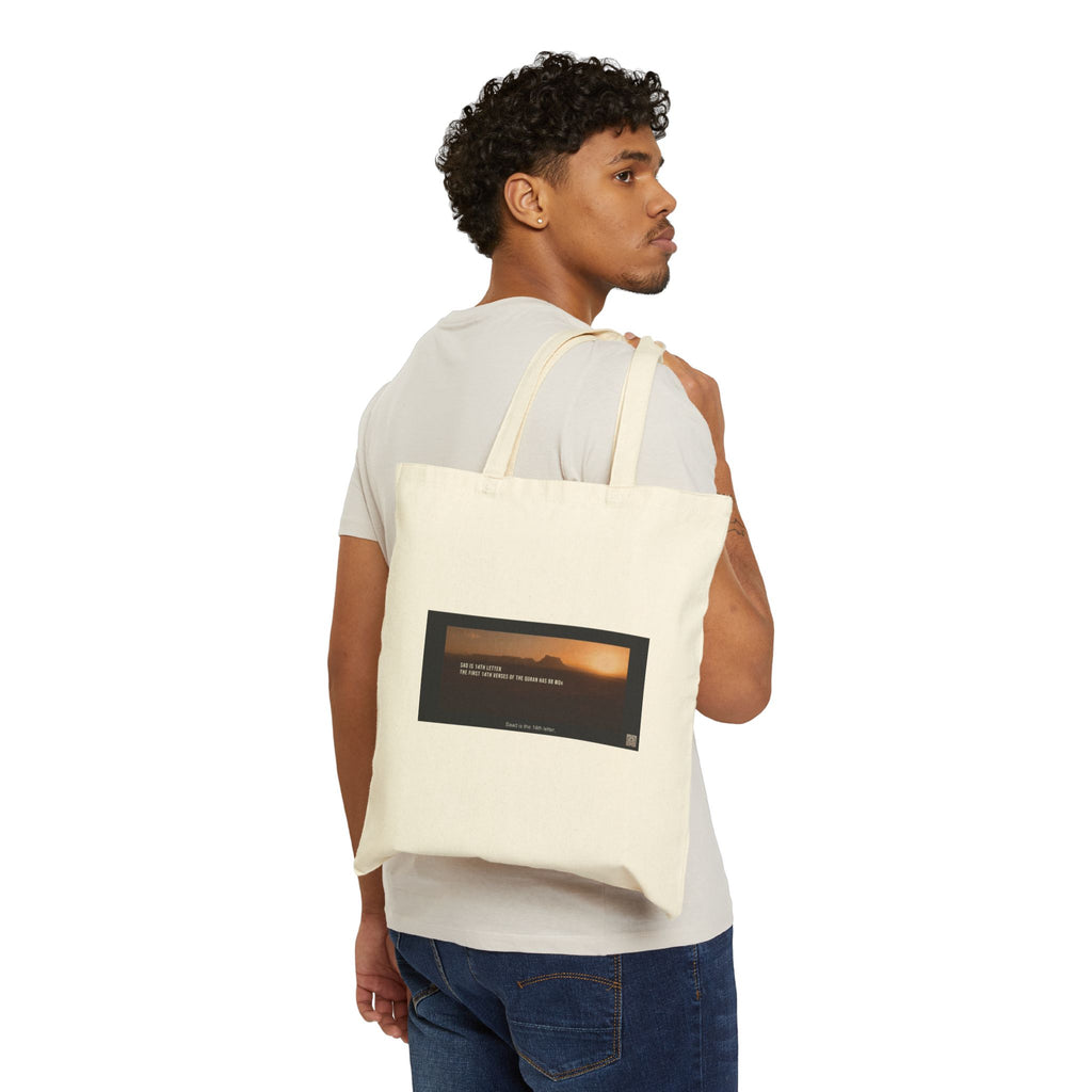 Sunset Quote Canvas Tote Bag — Inspirational Landscape Cotton Shopper