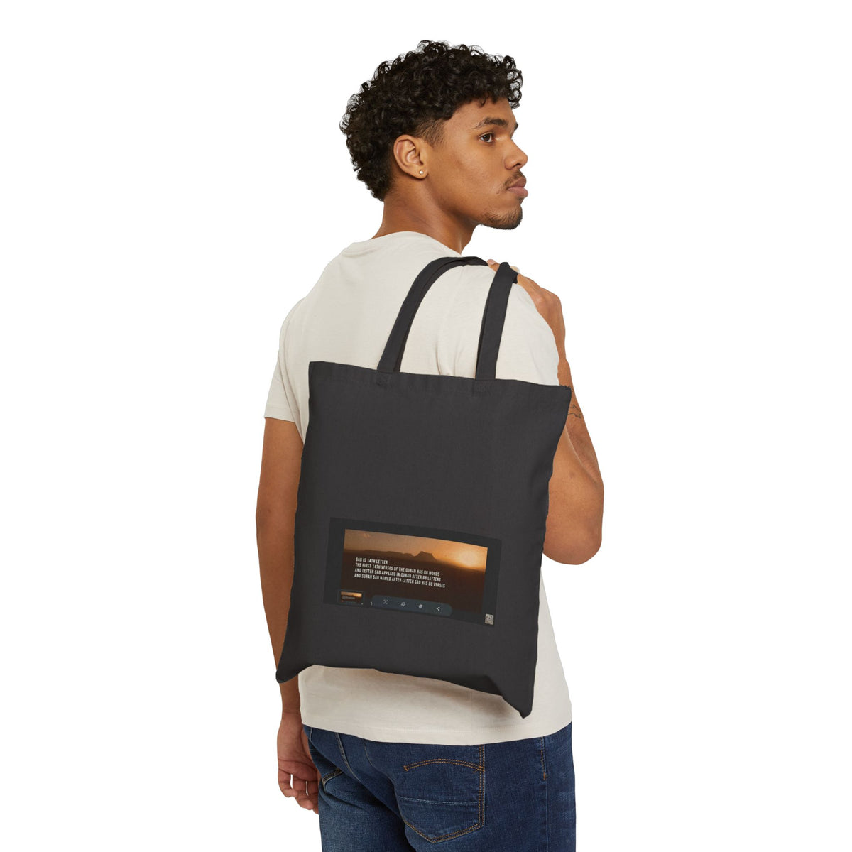 Canvas Tote Bag with Inspirational Sunset Quote — Eco-Friendly Grocery & Everyday Shopper