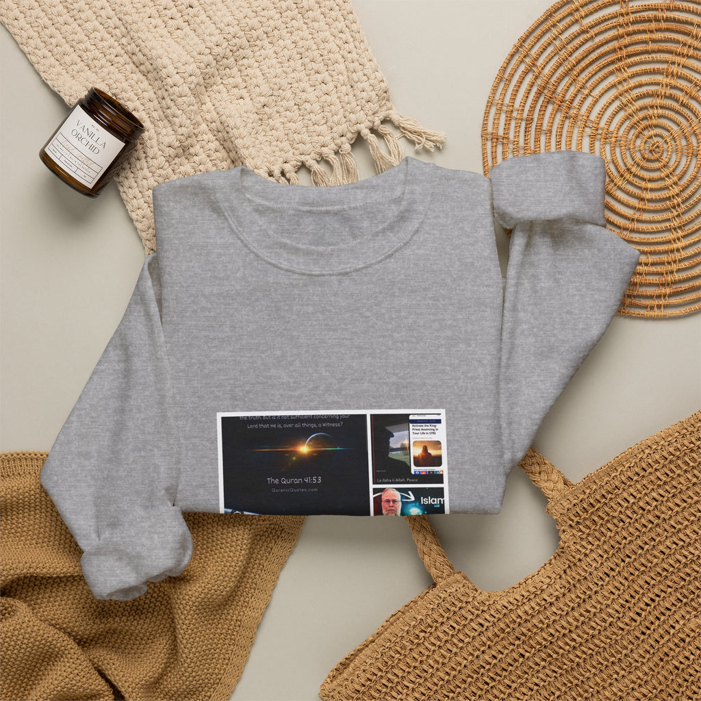 Crewneck Sweatshirt with Collage Print — Internet Meme & Screen Capture Design