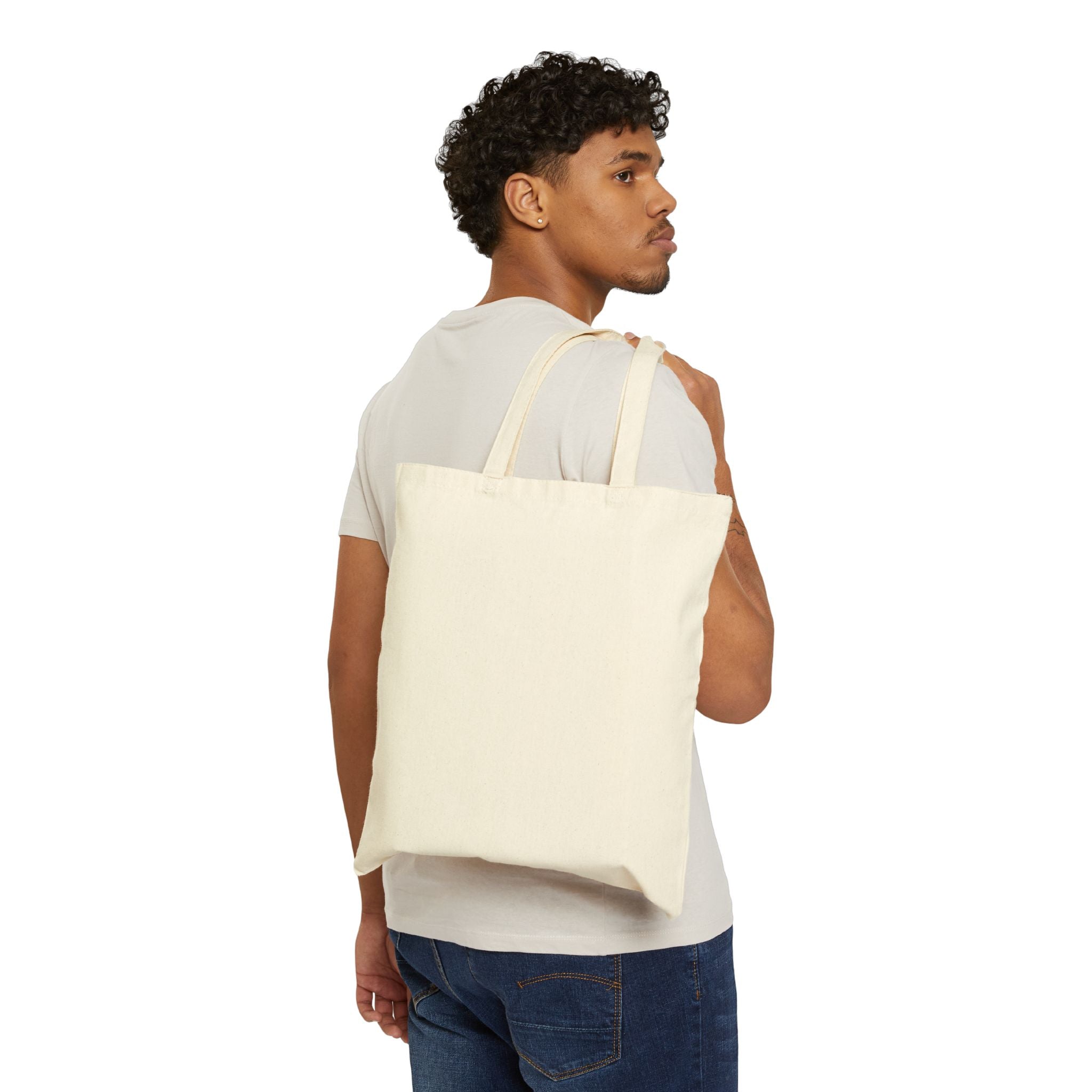 Canvas Tote Bag with Vintage Photo Print – Retro Snapshot Market Tote