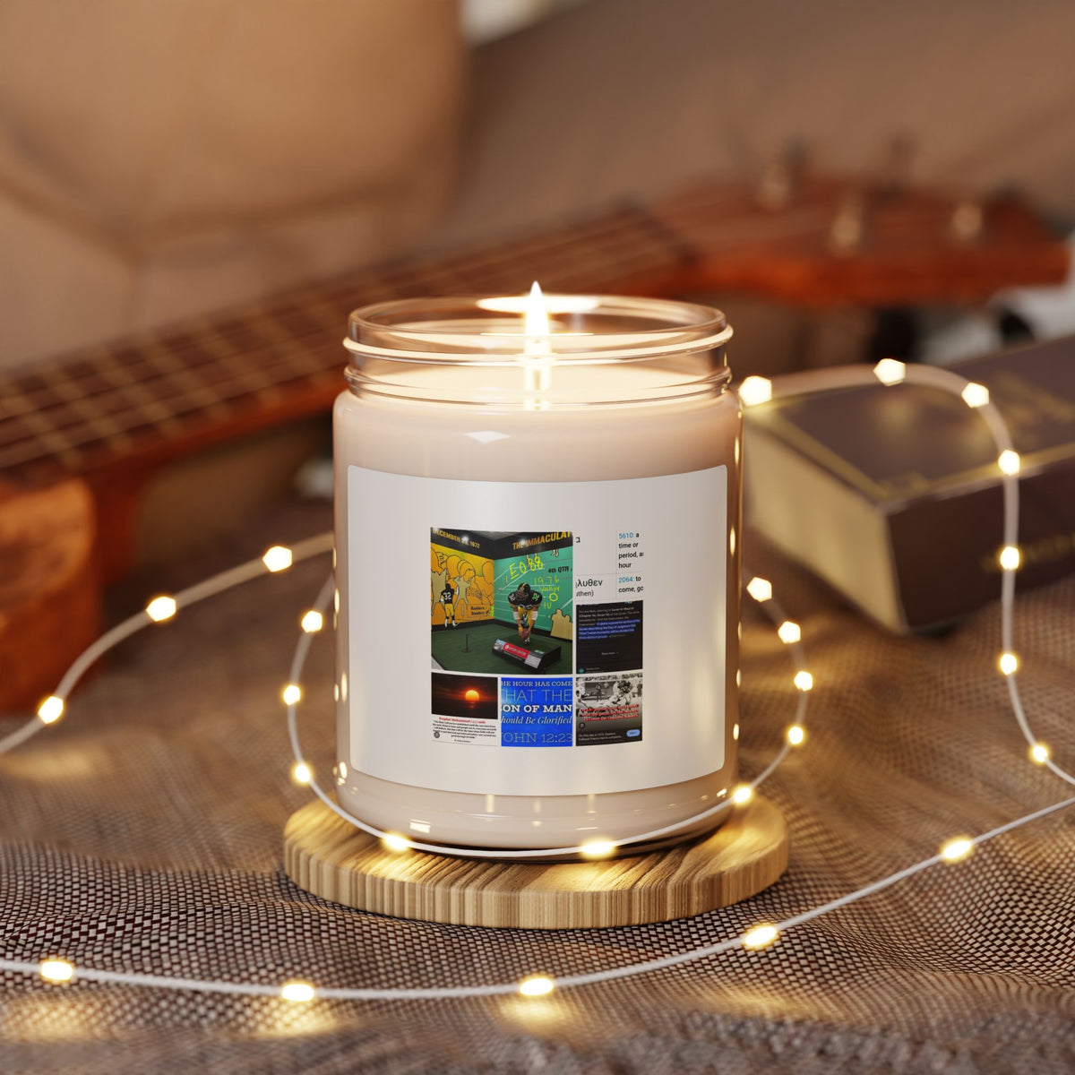 Soy Candle — 9oz Scented Jar with Photo Collage Label