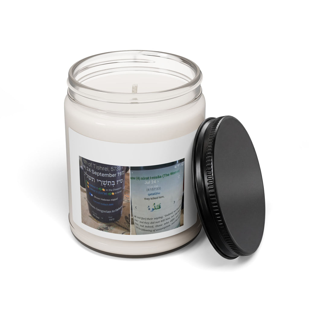 Scented Soy Candle — 9oz Jar with Custom Label (Travel Photo Design)