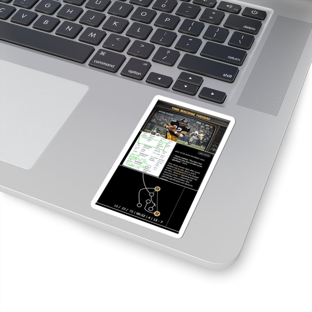 Football Playbook Sticker — 'Time Machine Tuesday' Kiss-Cut Decal
