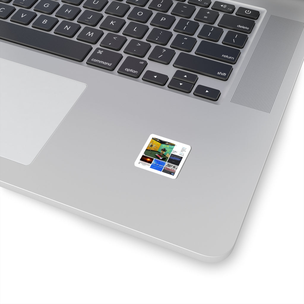 Collage Art Kiss-Cut Sticker — Retro Pop Media Laptop Decal