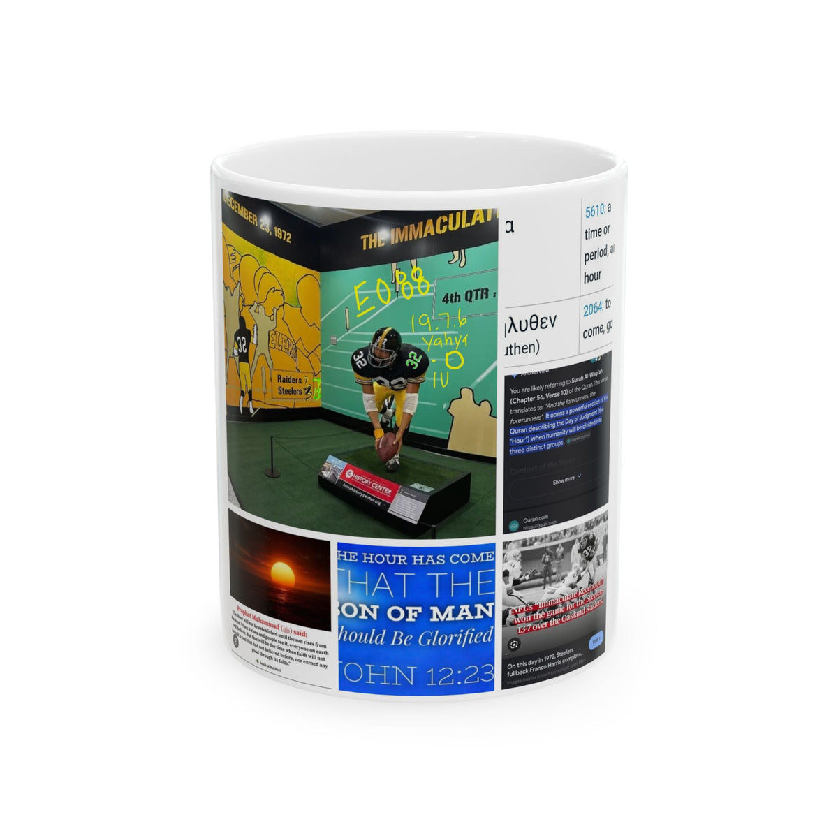 Collage Ceramic Mug – Inspirational Quote & Pop Culture Photo Wrap (11oz/15oz)