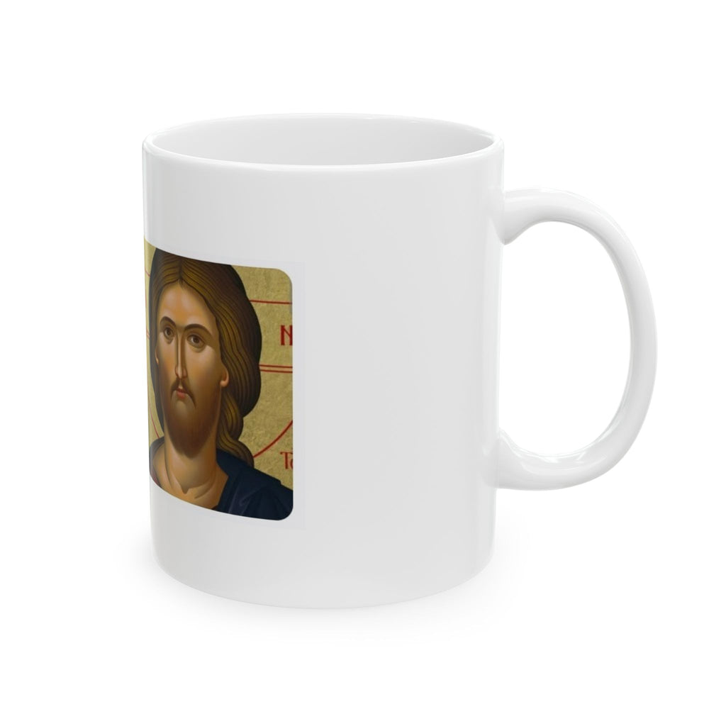 Orthodox Icon Ceramic Mug — Jesus & Saint Portrait Coffee Cup (11oz, 15oz)