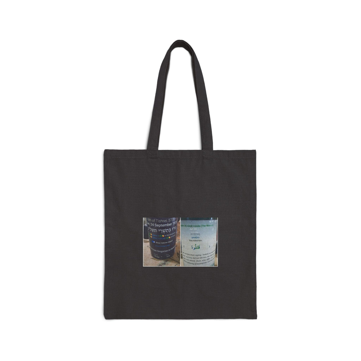 Eco Canvas Tote Bag with Vintage Candle Jar Photo