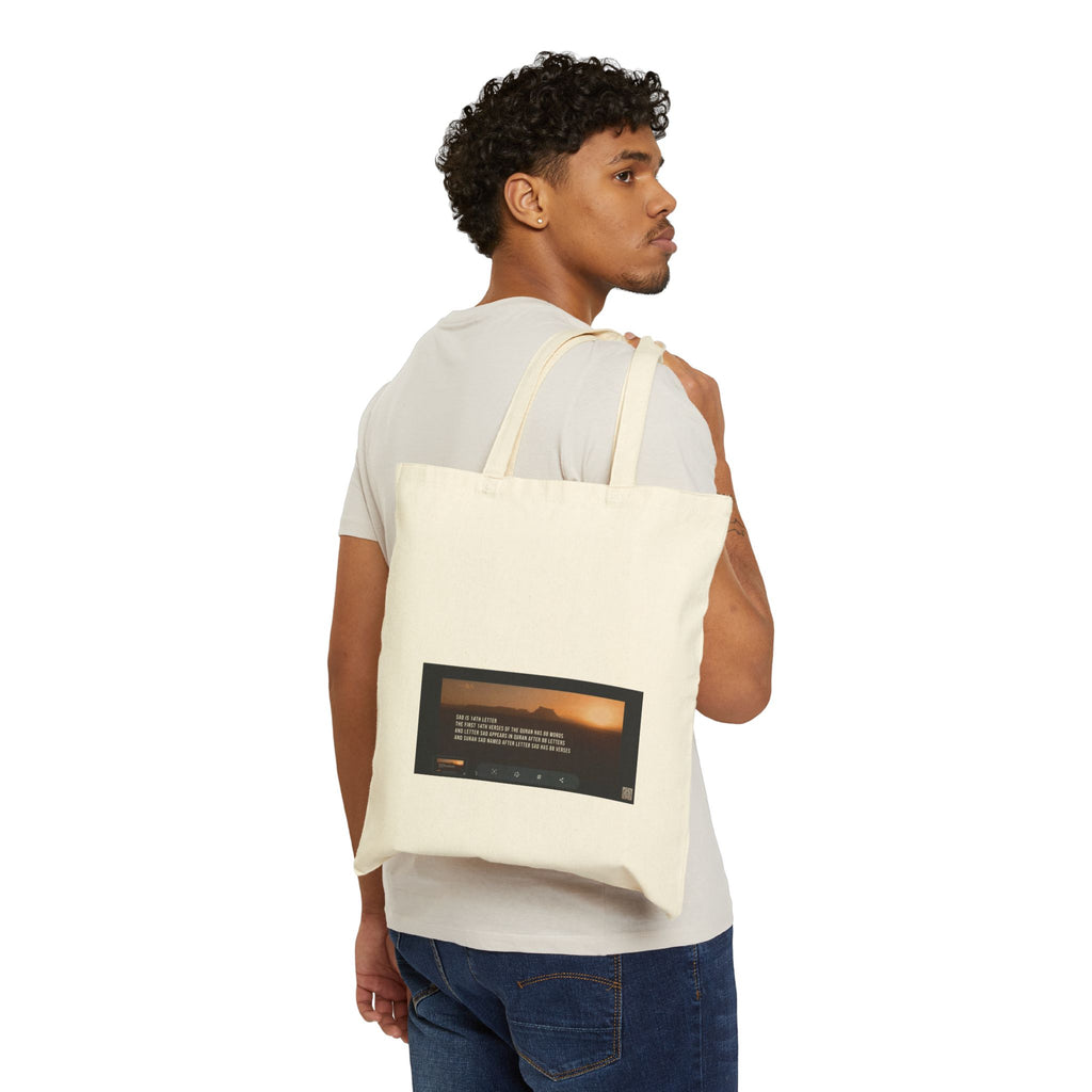Canvas Tote Bag with Inspirational Sunset Quote — Eco-Friendly Grocery & Everyday Shopper