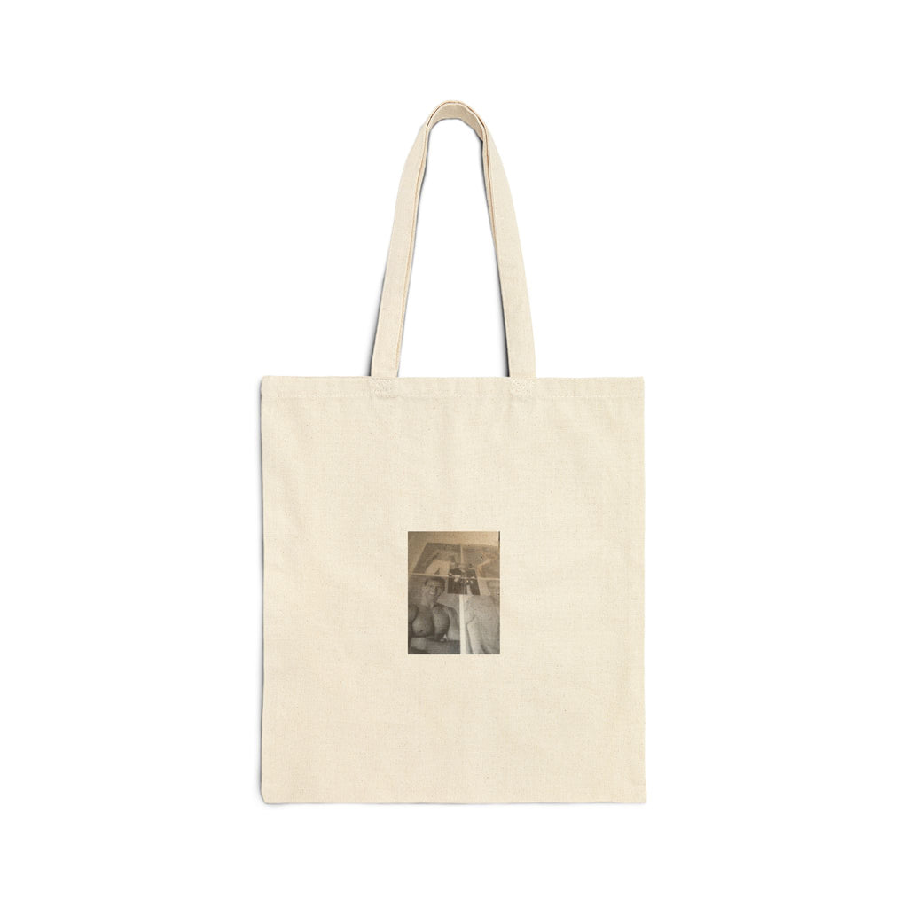 Canvas Tote Bag with Vintage Photo Print – Retro Snapshot Market Tote