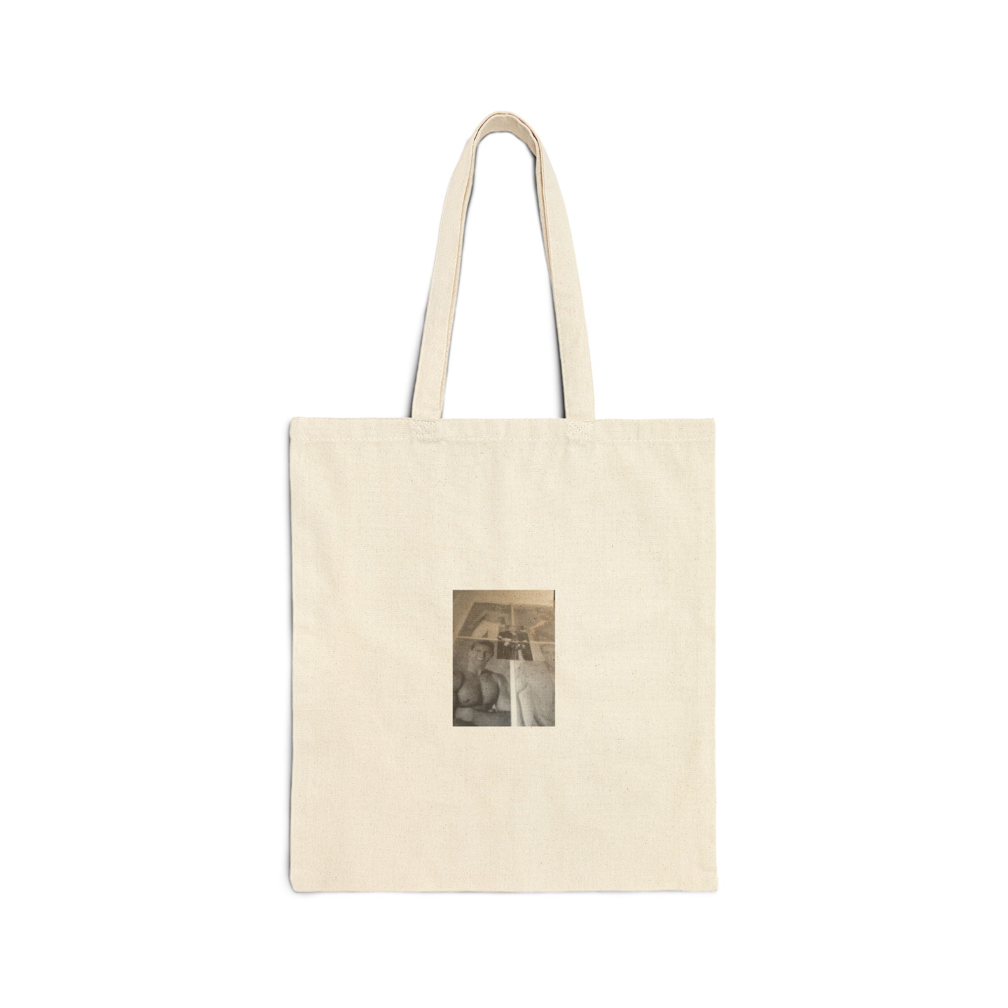Canvas Tote Bag with Vintage Photo Print – Retro Snapshot Market Tote