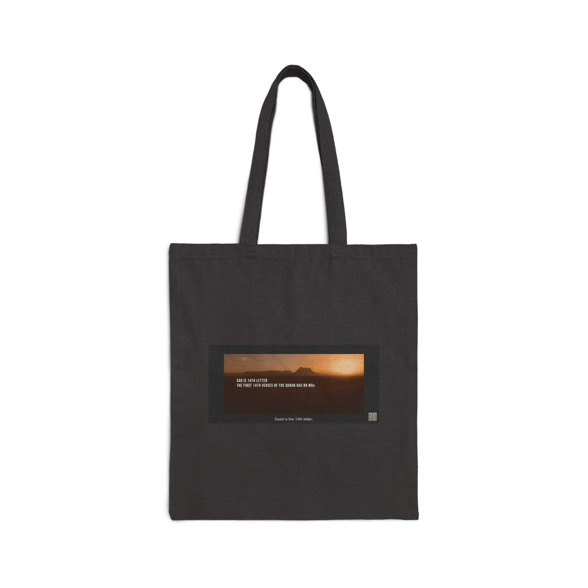 Sunset Quote Canvas Tote Bag — Inspirational Landscape Cotton Shopper