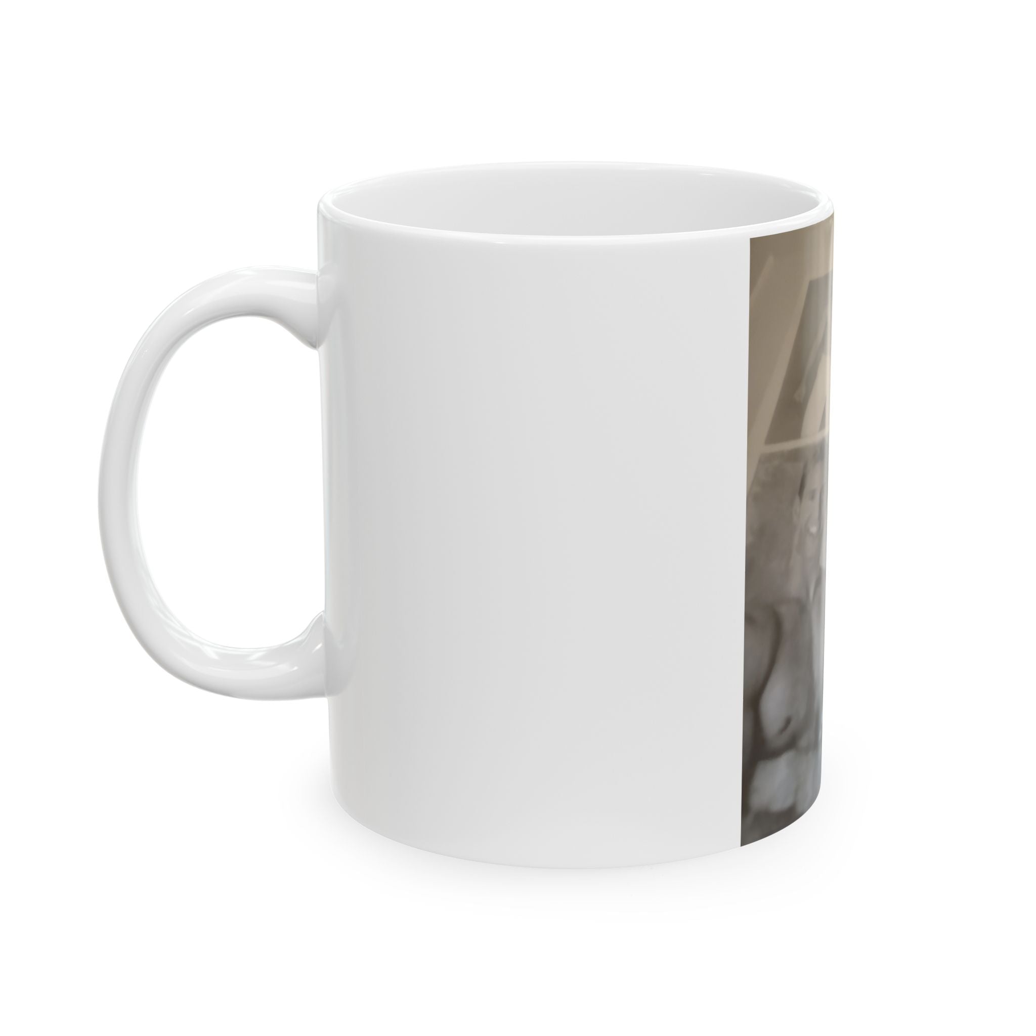 Photo Collage Ceramic Mug — Vintage Bodybuilding Black & White