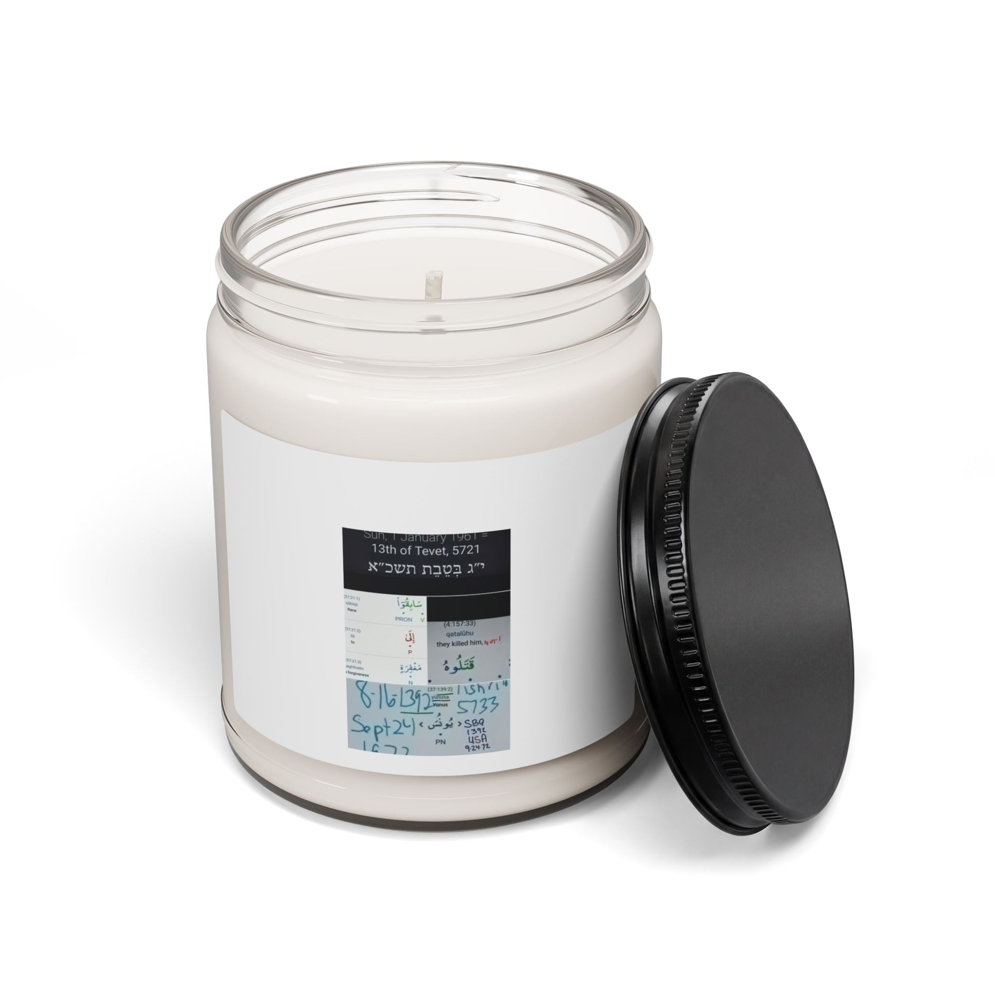 Scented Soy Candle 9oz — Travel Ticket Label Aromas (Decorative Jar Candle)