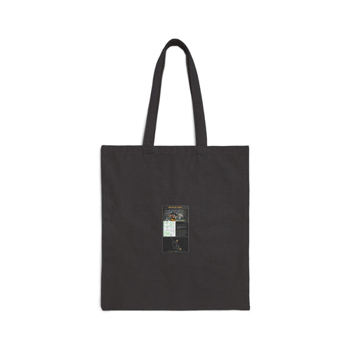 Canvas Tote Bag — Vintage Botanical Label Print, Eco-Friendly Market Shopper