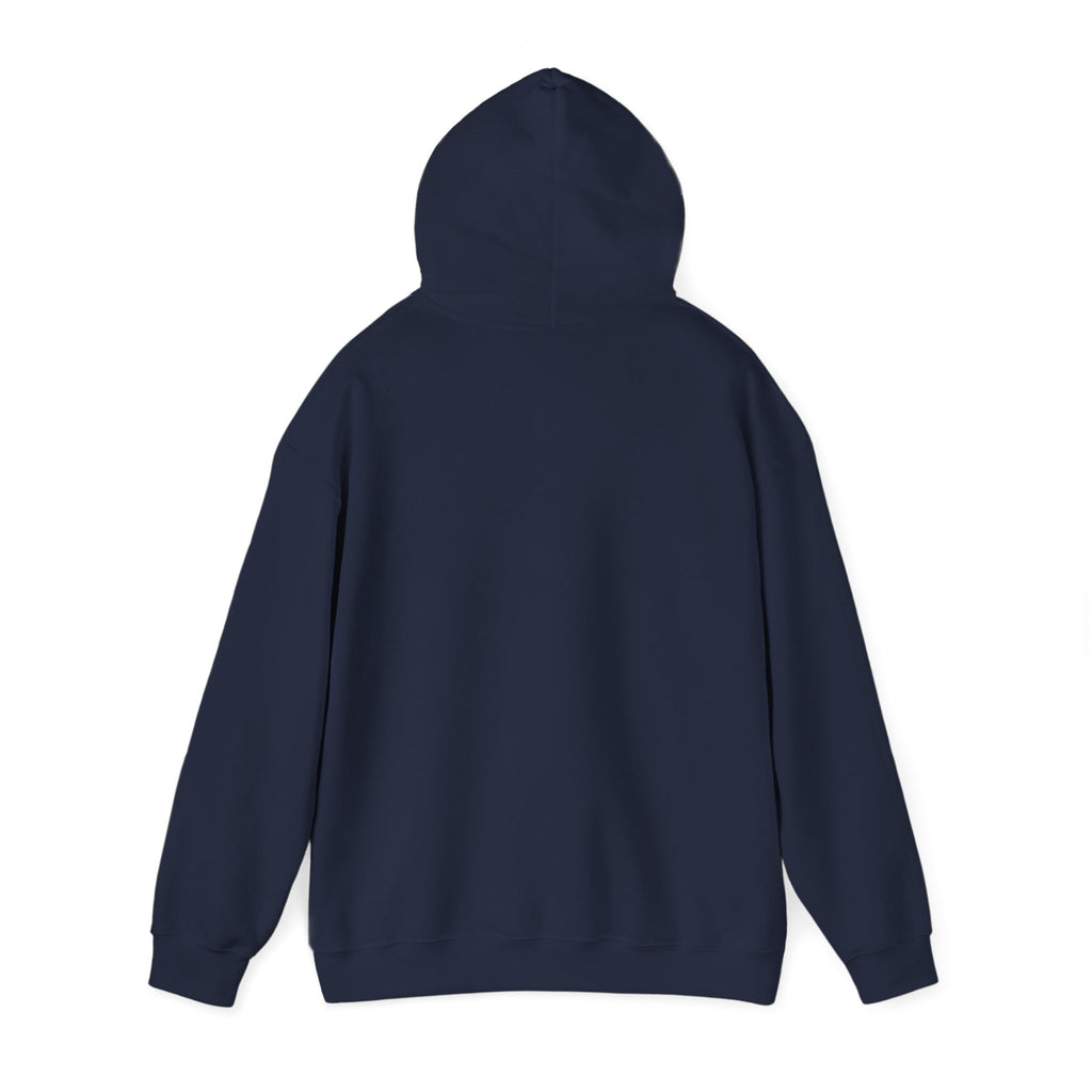 Minimalist Collage Hoodie — Blue Travel Ticket Art Pullover