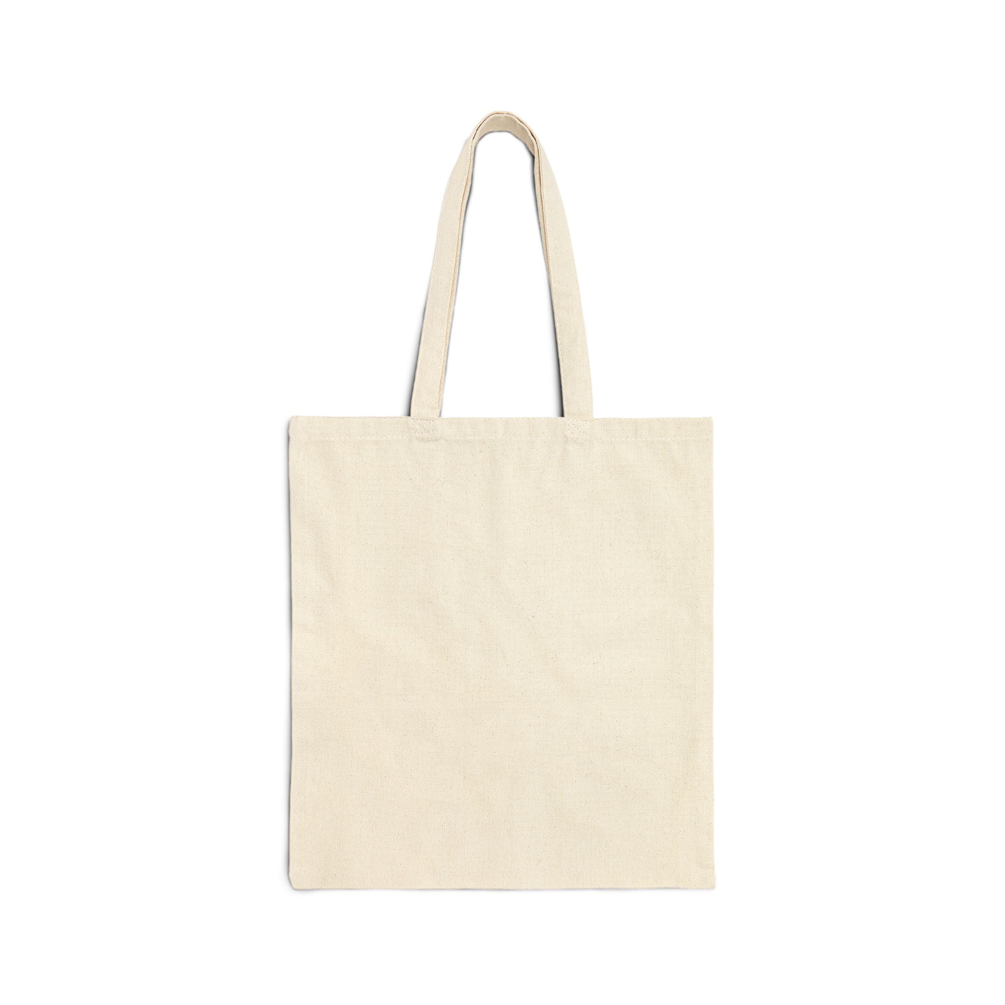 Canvas Tote Bag — Vintage Botanical Label Print, Eco-Friendly Market Shopper