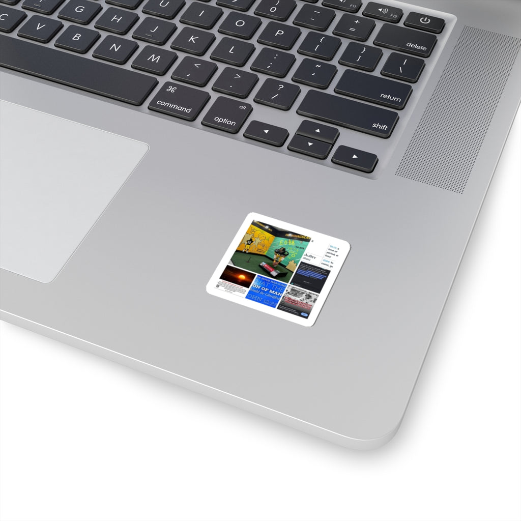 Collage Art Kiss-Cut Sticker — Retro Pop Media Laptop Decal