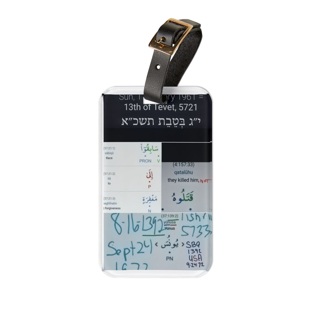 Luggage Tag — Travel ID Tag with Handwritten Notes & Date Design