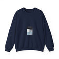 Minimalist White Crewneck Sweatshirt with Subtle Ticket Collage Print