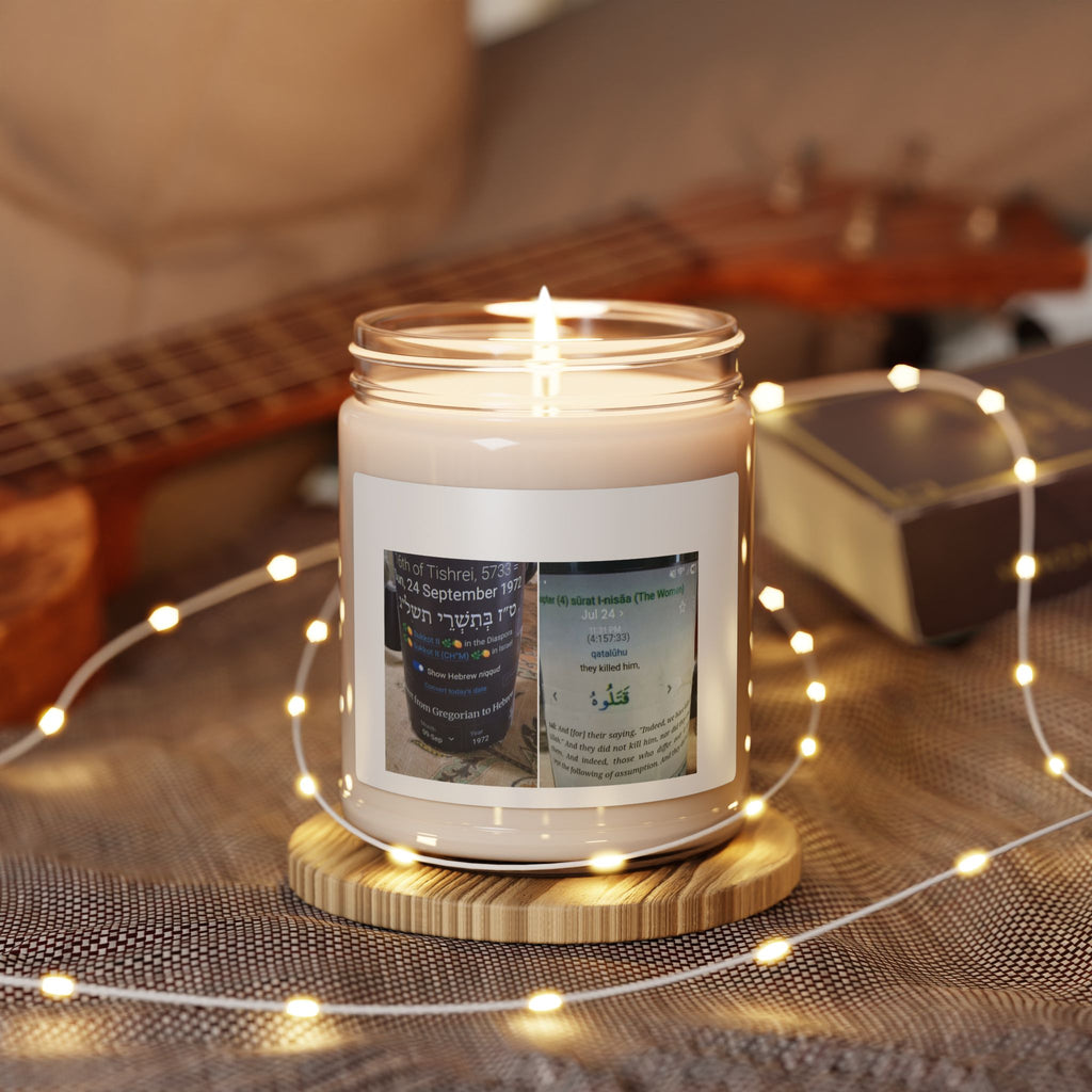 Scented Soy Candle — 9oz Jar with Custom Label (Travel Photo Design)