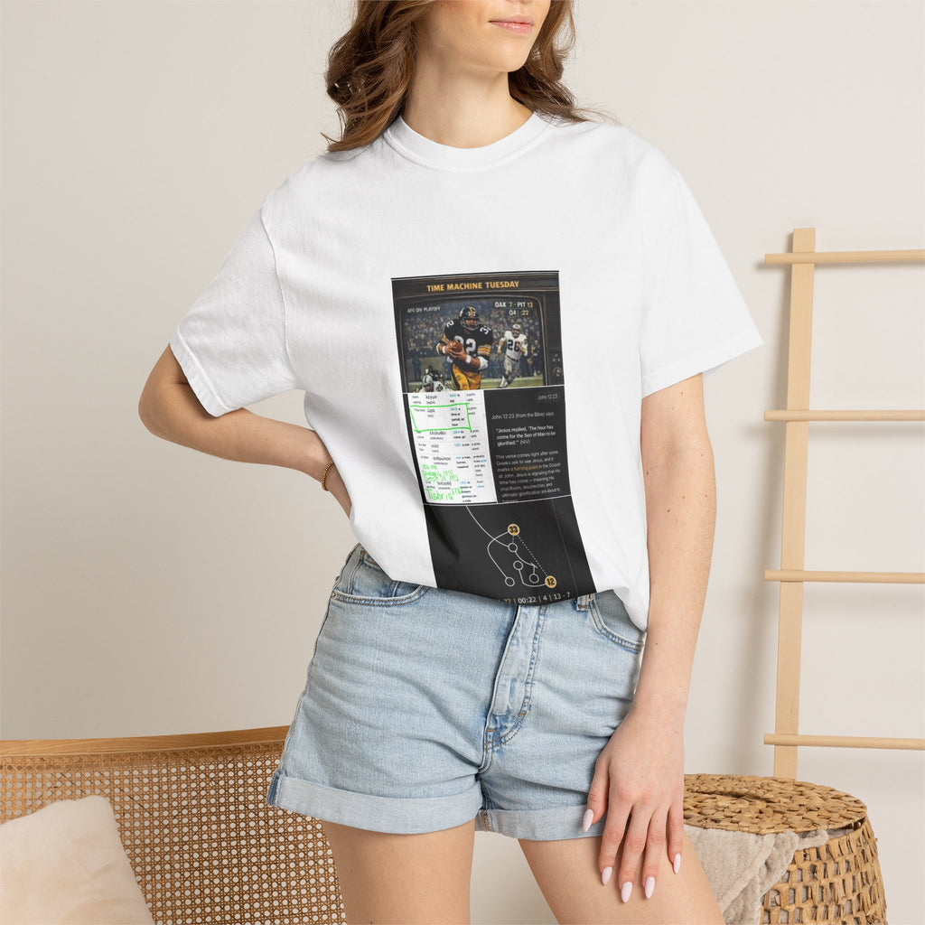 Graphic T-Shirt — Vintage Poster Montage with Text Collage