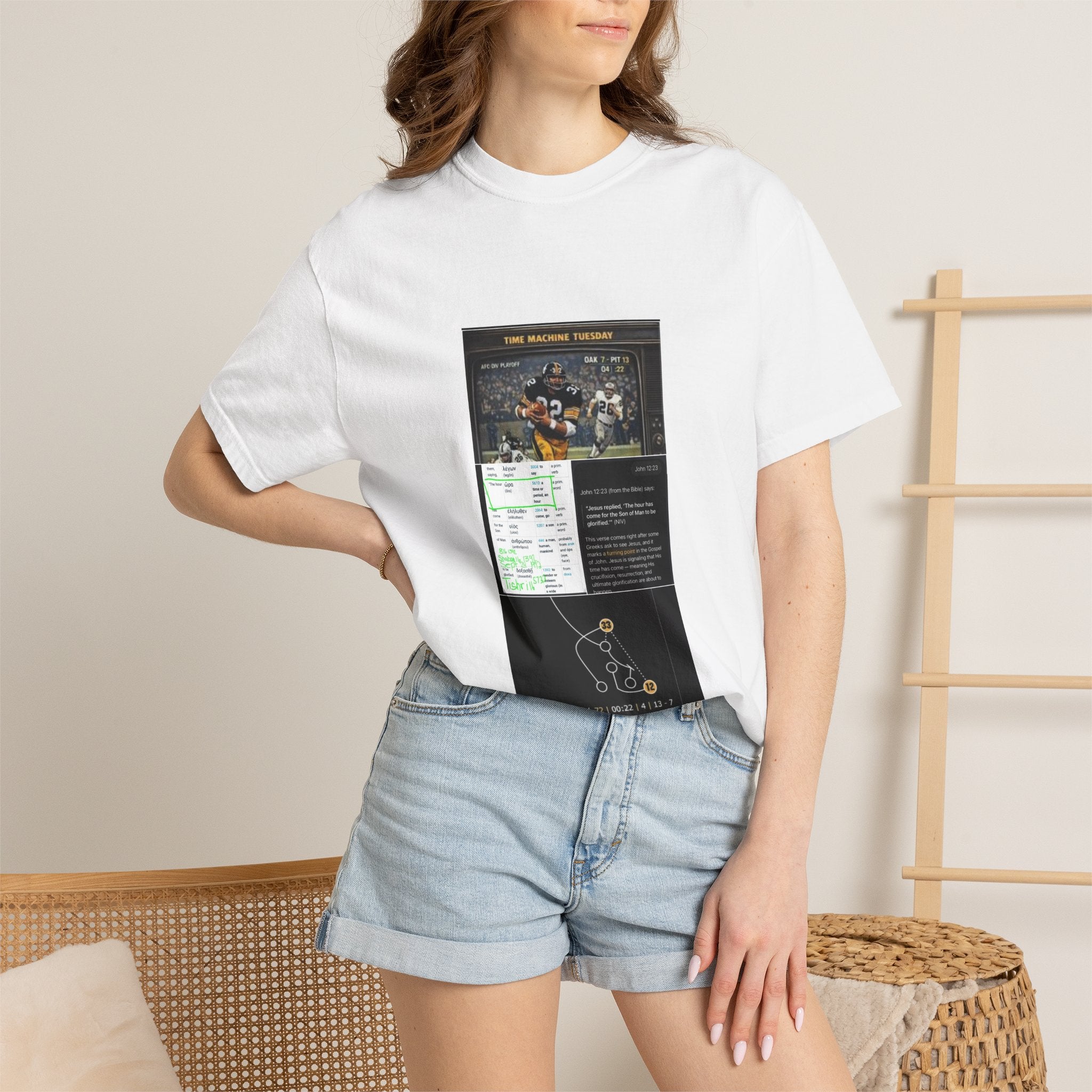Graphic T-Shirt — Vintage Poster Montage with Text Collage