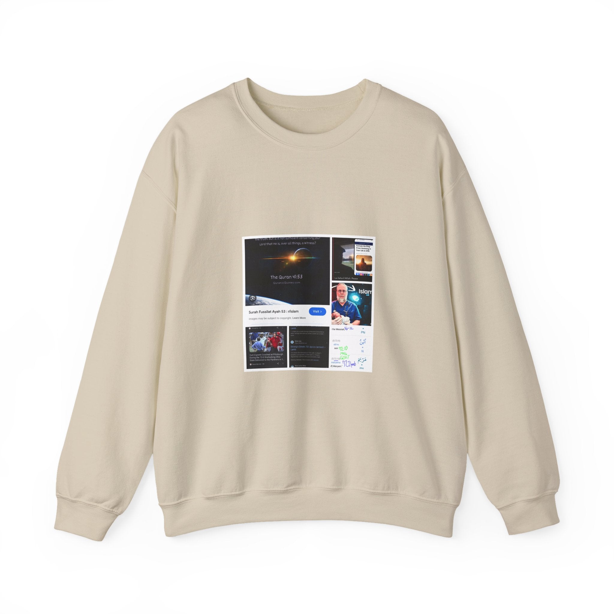Crewneck Sweatshirt with Collage Print — Internet Meme & Screen Capture Design