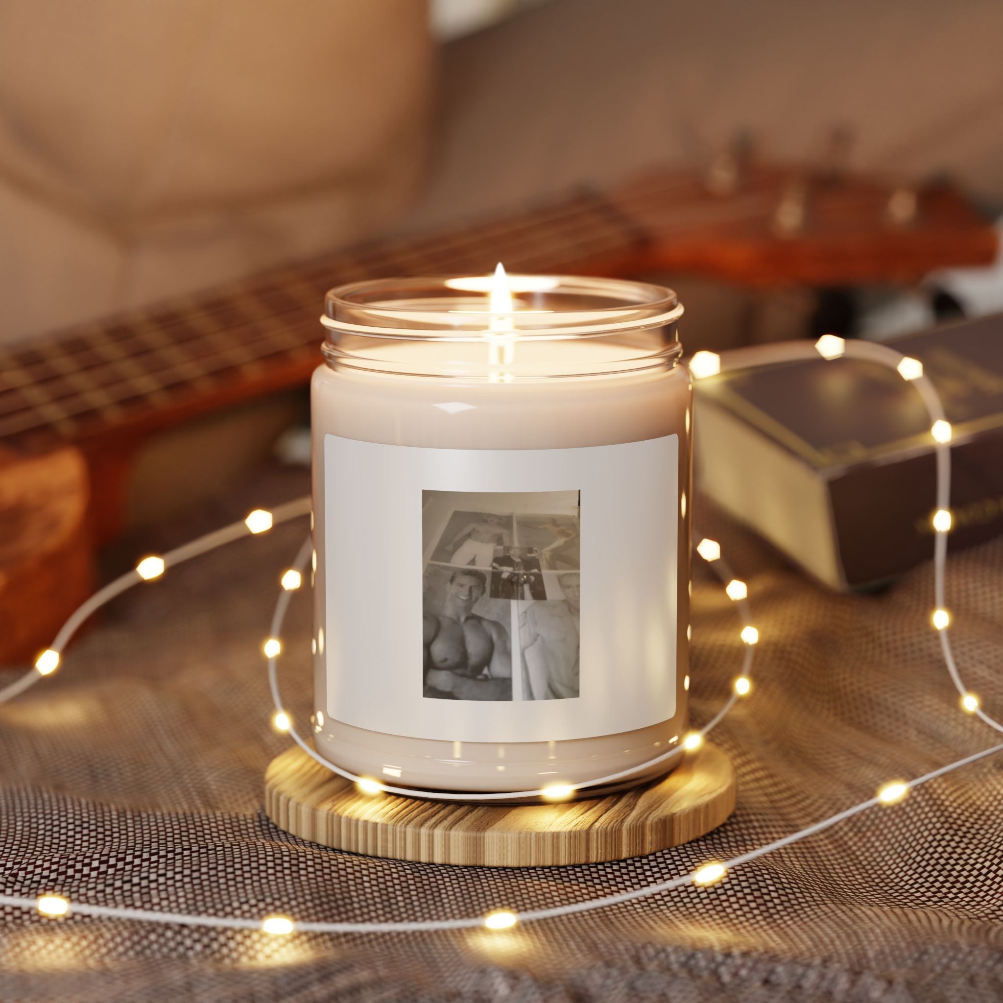 9oz Scented Soy Candle — Vintage Photo Label Aromatherapy Jar
