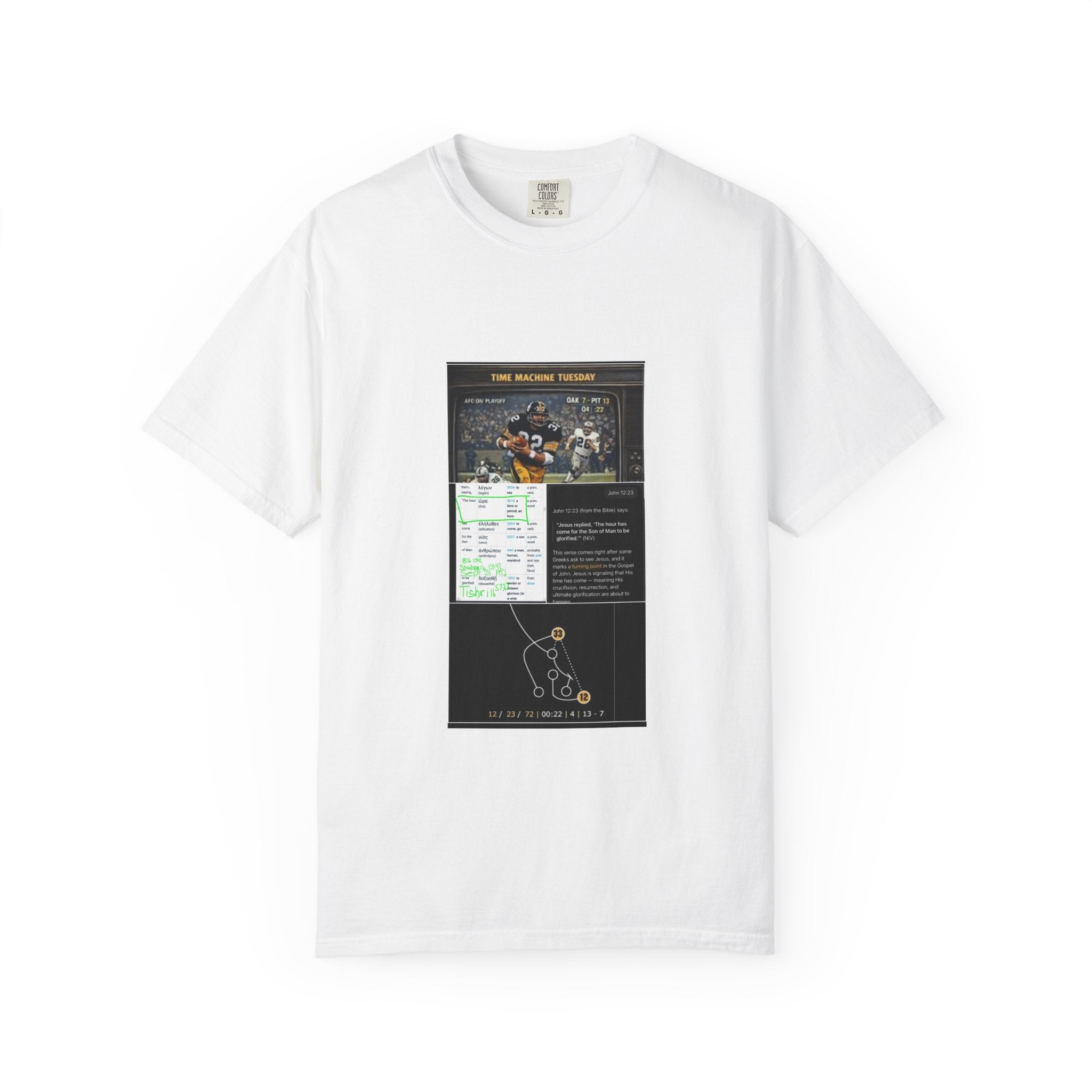 Graphic T-Shirt — Vintage Poster Montage with Text Collage