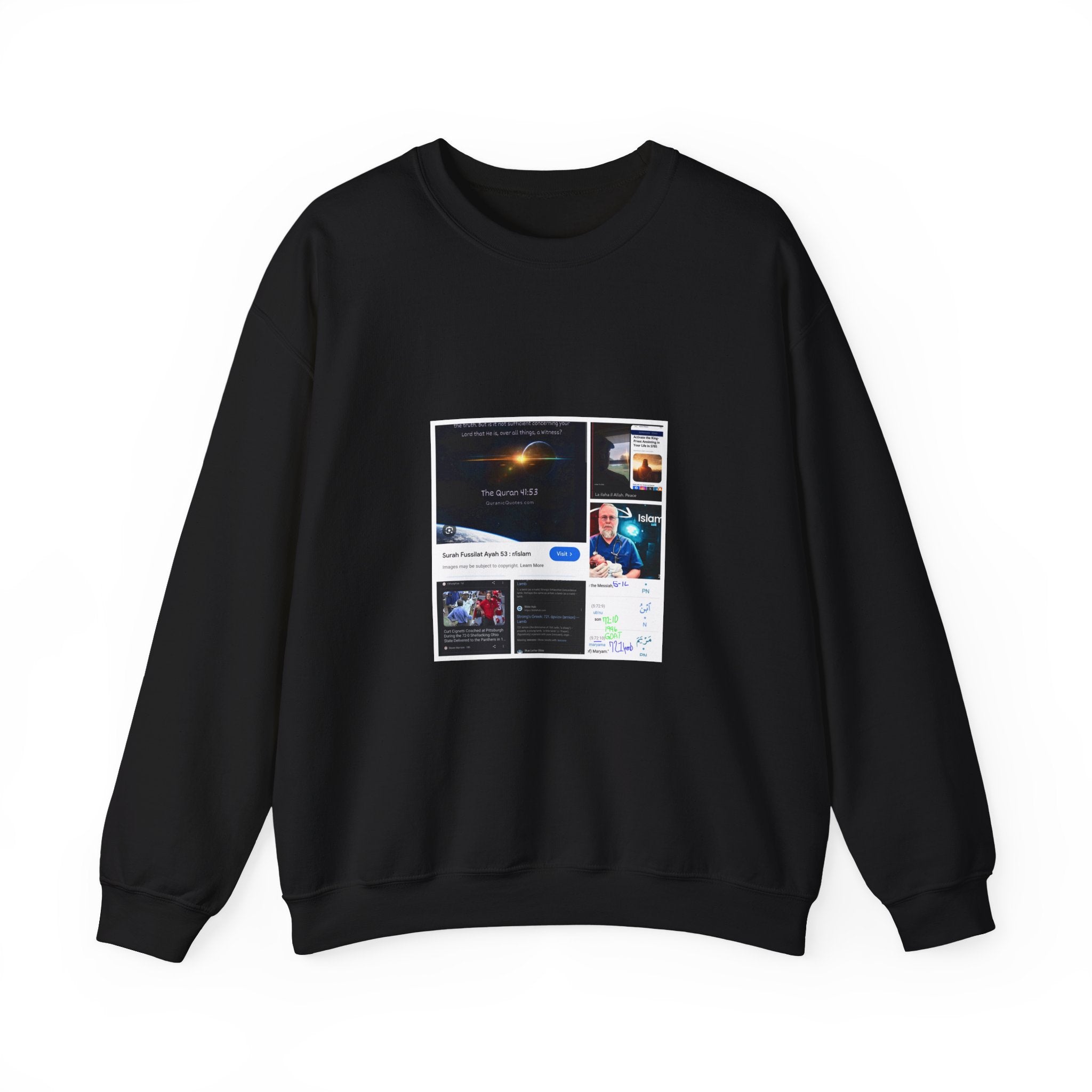 Crewneck Sweatshirt with Collage Print — Internet Meme & Screen Capture Design