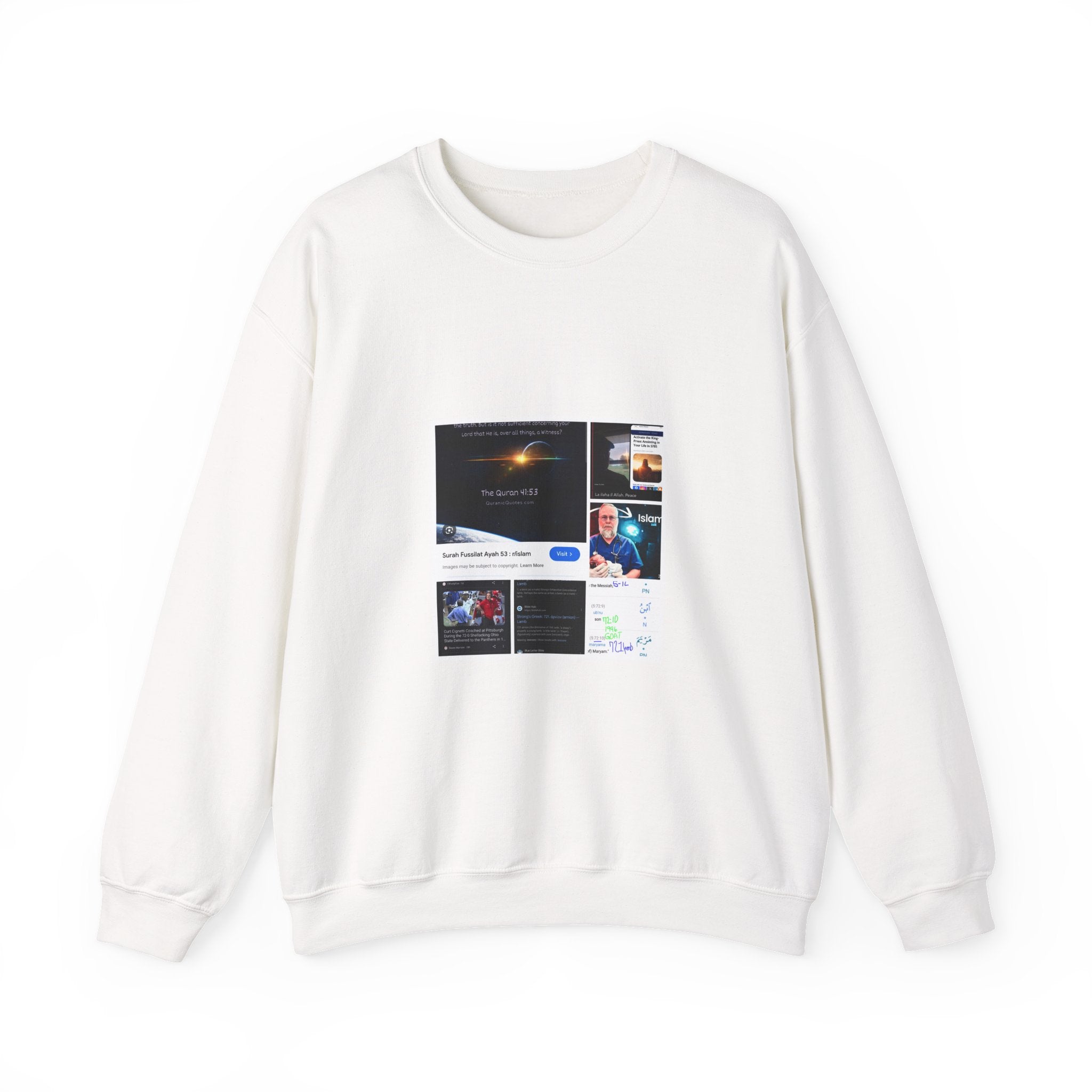 Crewneck Sweatshirt with Collage Print — Internet Meme & Screen Capture Design