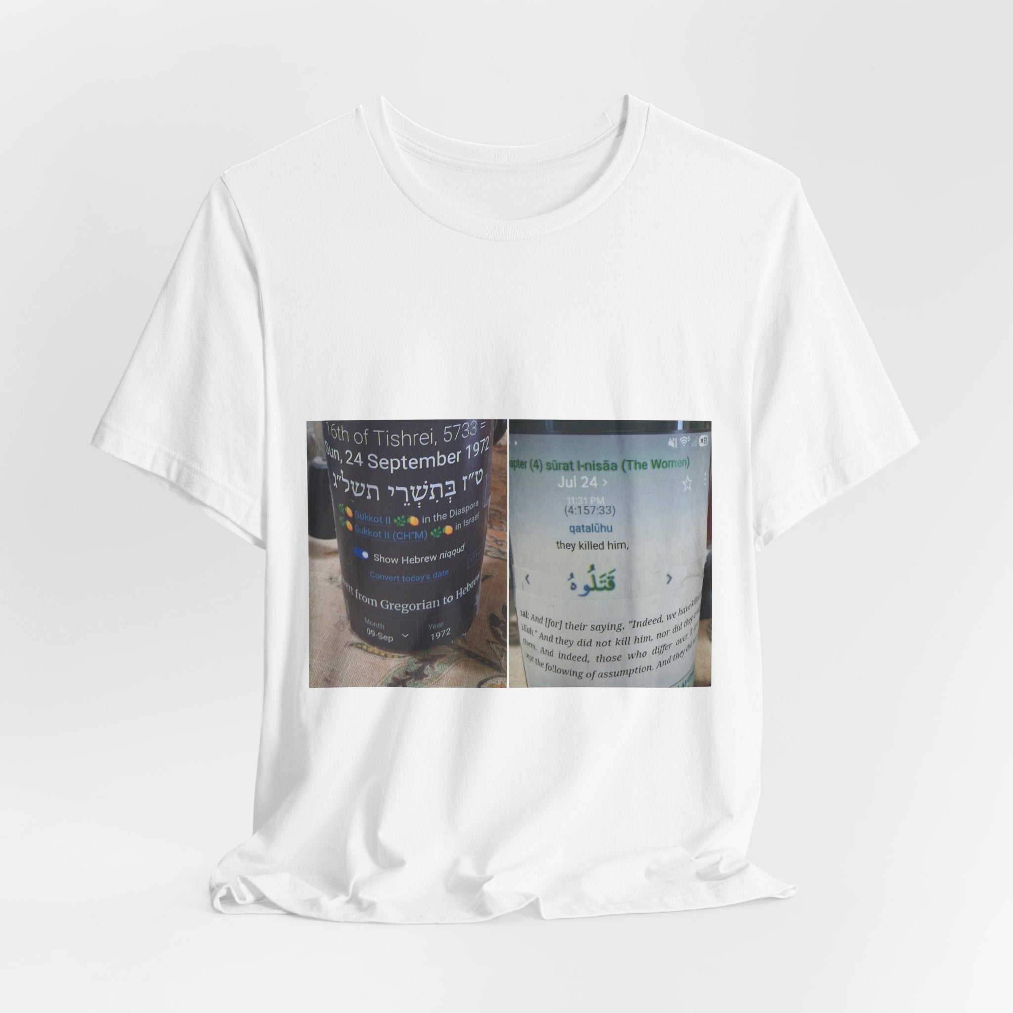 Photo Collage Tee — Bilingual Memorial Bottle Design