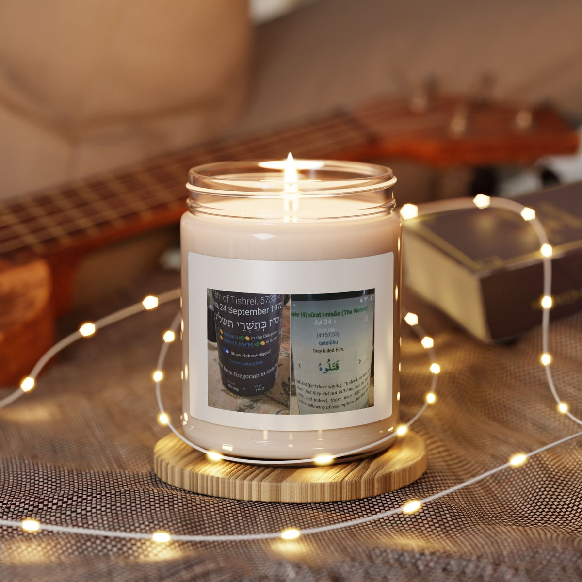 Scented Soy Candle 9oz — Photo-Label Aromatherapy Jar