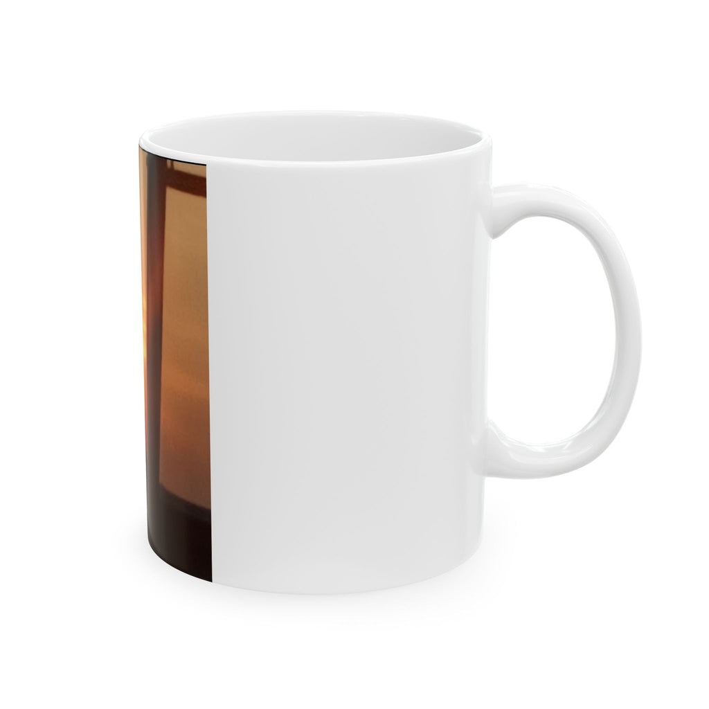 Sunset Window Ceramic Mug — Warm Golden Sunrise Photo Coffee Cup (11oz, 15oz)