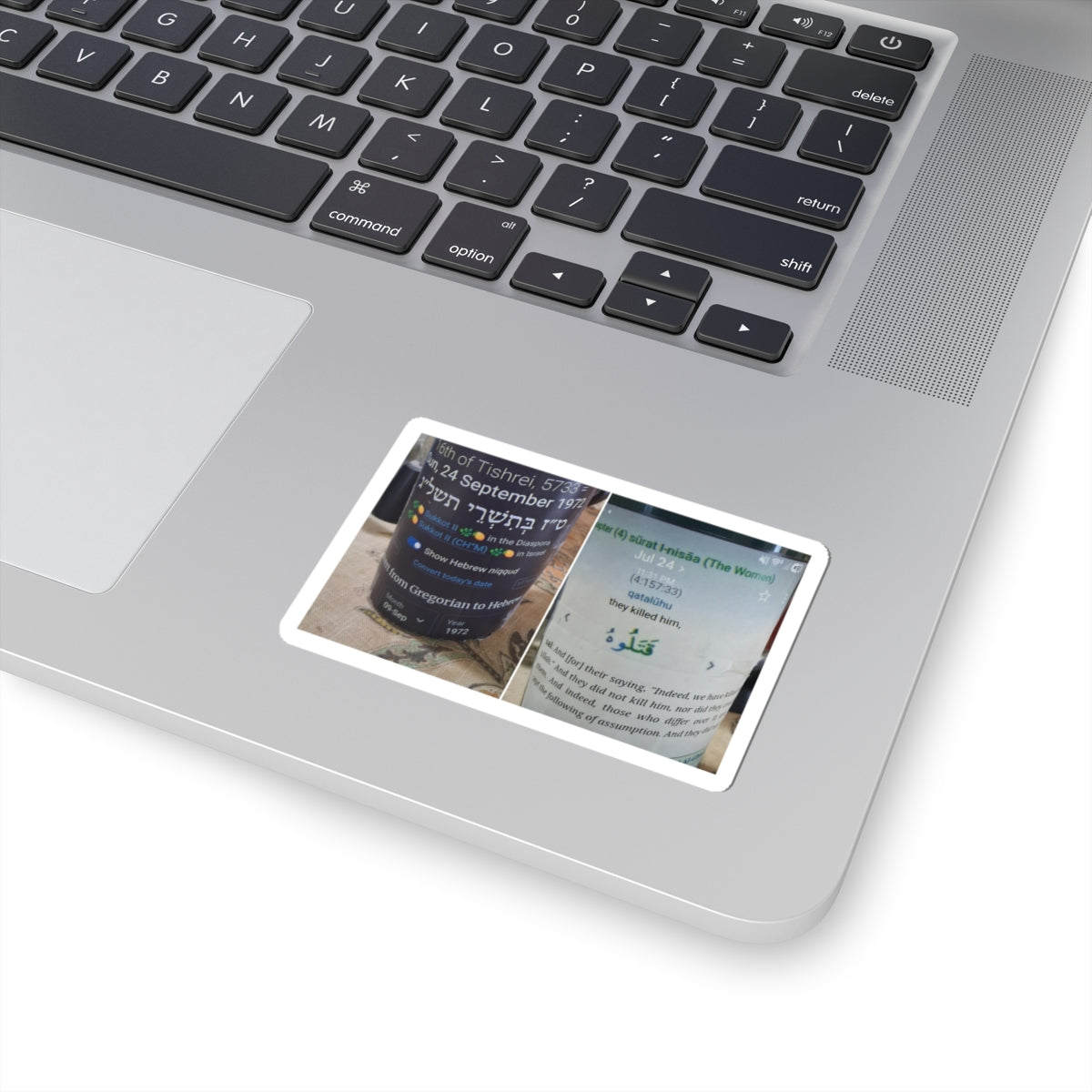 Religious Text Photo Sticker — Dual-Language Scripture Kiss-Cut Sticker