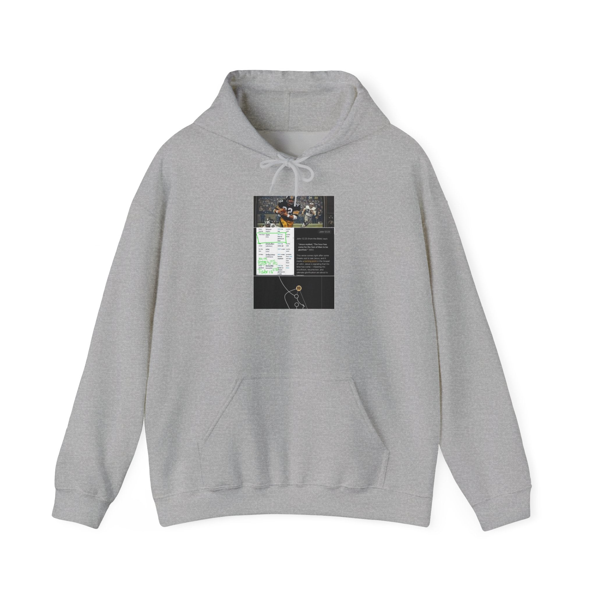 Cozy White Hoodie with Graphic Map & Text Panel — Urban Explorer Vibes