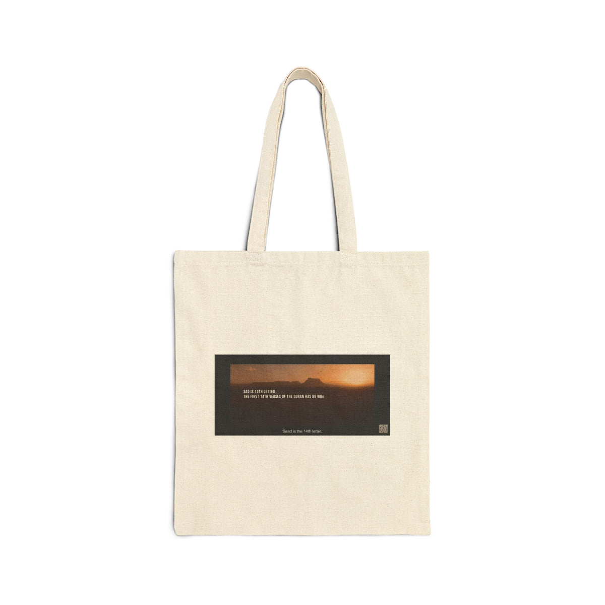 Sunset Quote Canvas Tote Bag — Inspirational Landscape Cotton Shopper
