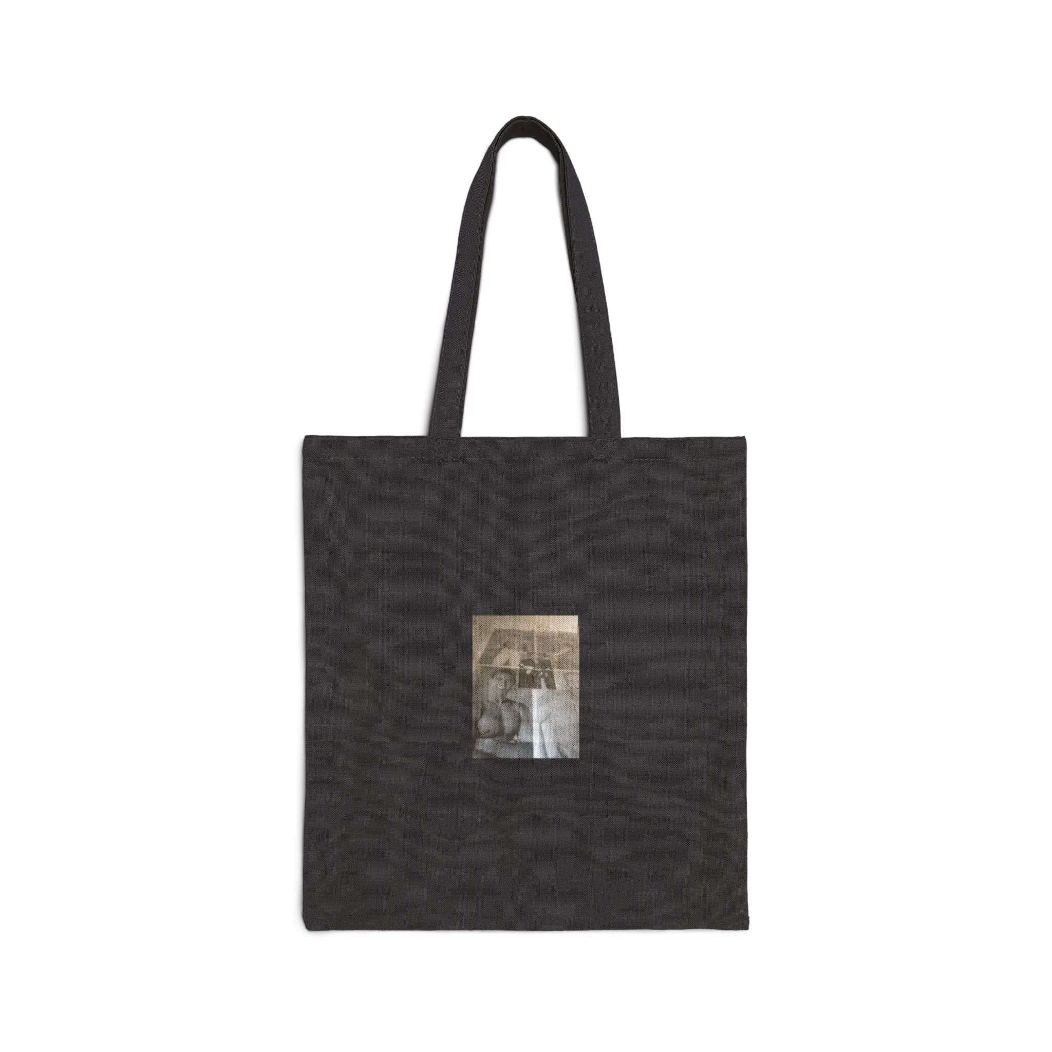 Canvas Tote Bag with Vintage Photo Print – Retro Snapshot Market Tote