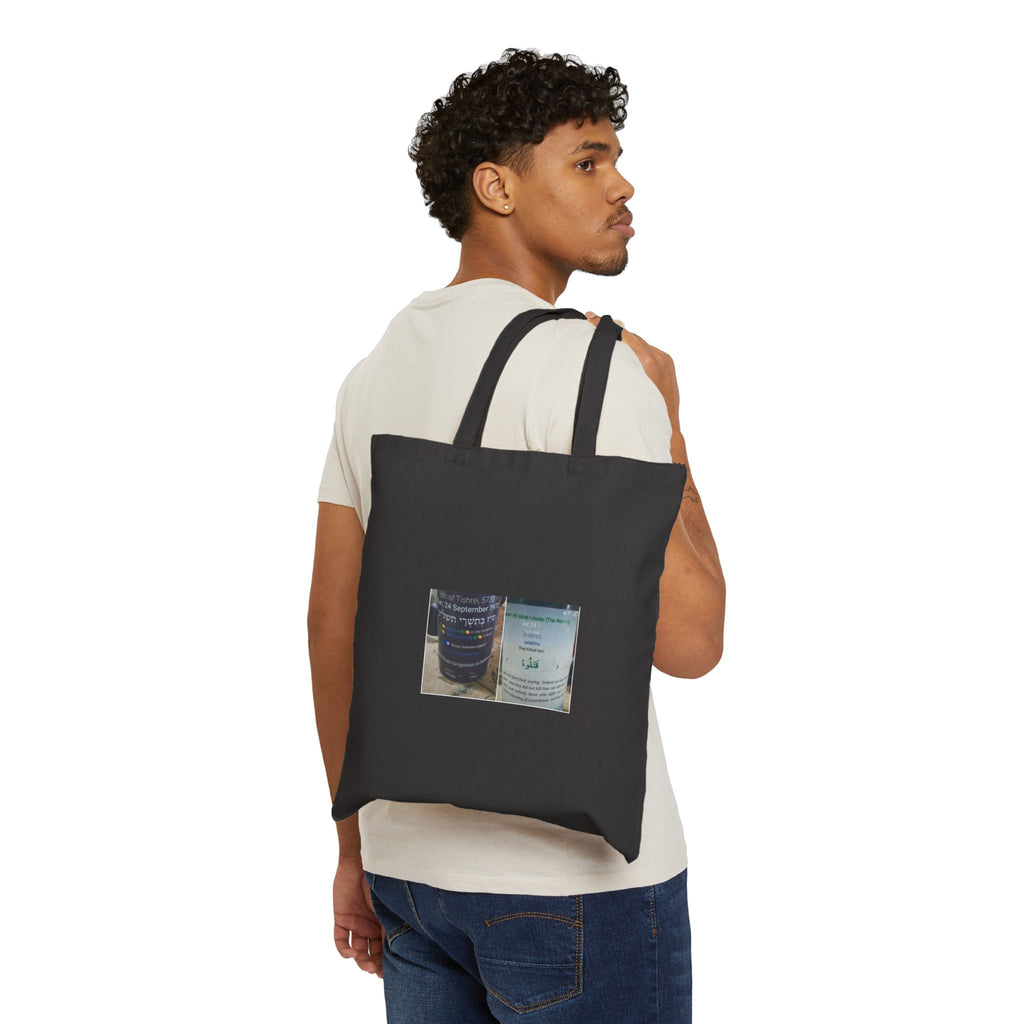 Eco Canvas Tote Bag with Vintage Candle Jar Photo