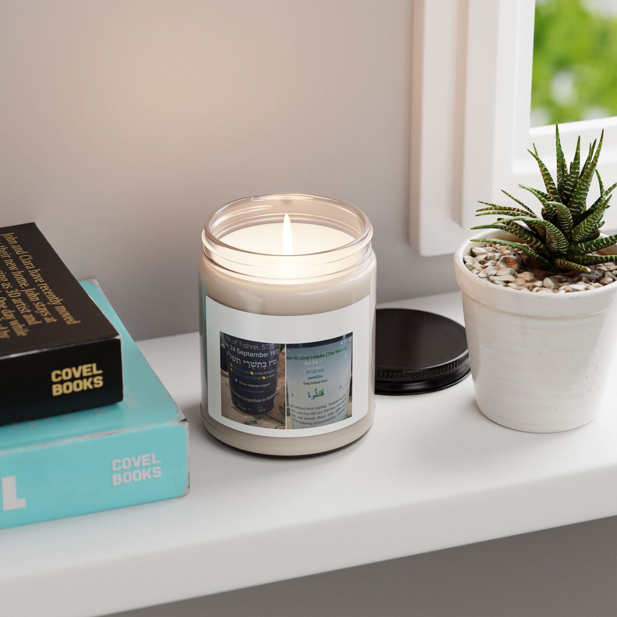 Scented Soy Candle — 9oz Jar with Custom Label (Travel Photo Design)