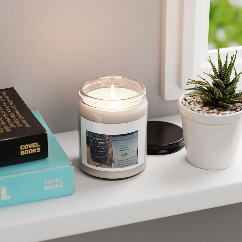 Scented Soy Candle — 9oz Jar with Custom Label (Travel Photo Design)