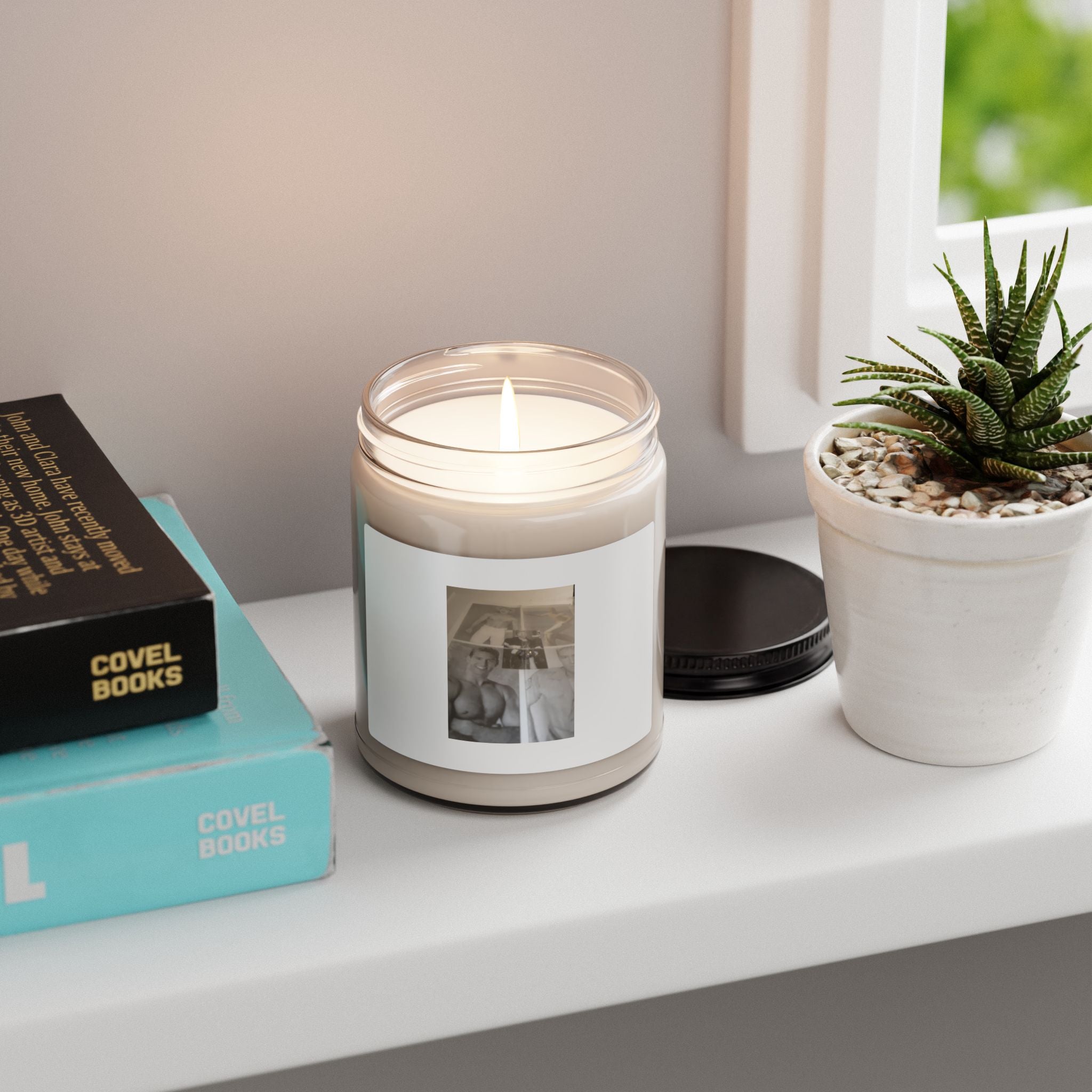 9oz Scented Soy Candle — Vintage Photo Label Aromatherapy Jar