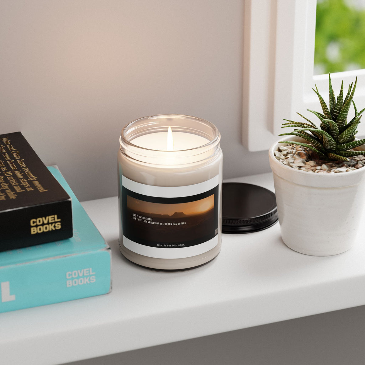 Soy Candle 9oz — Sunset Photo Scented Jar (Includes Text Label)