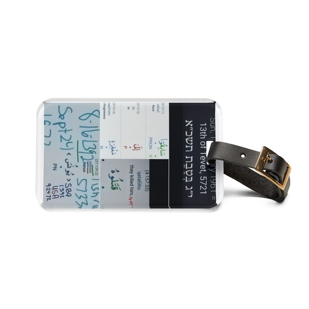 Luggage Tag — Travel ID Tag with Handwritten Notes & Date Design