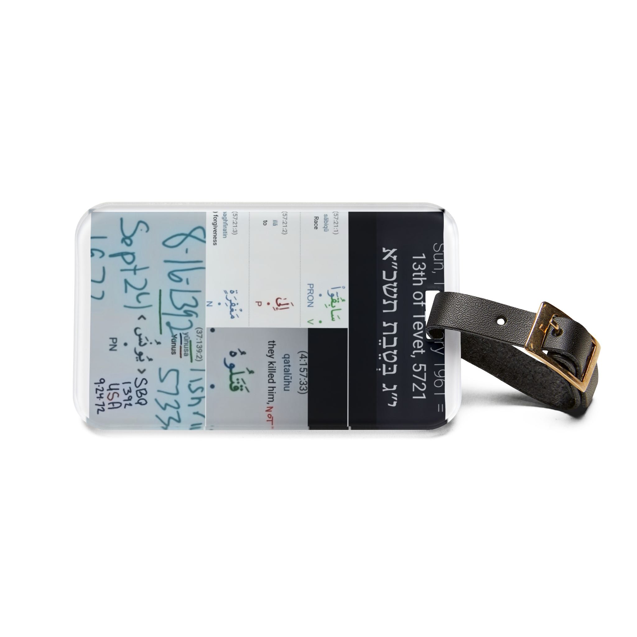 Luggage Tag — Travel ID Tag with Handwritten Notes & Date Design