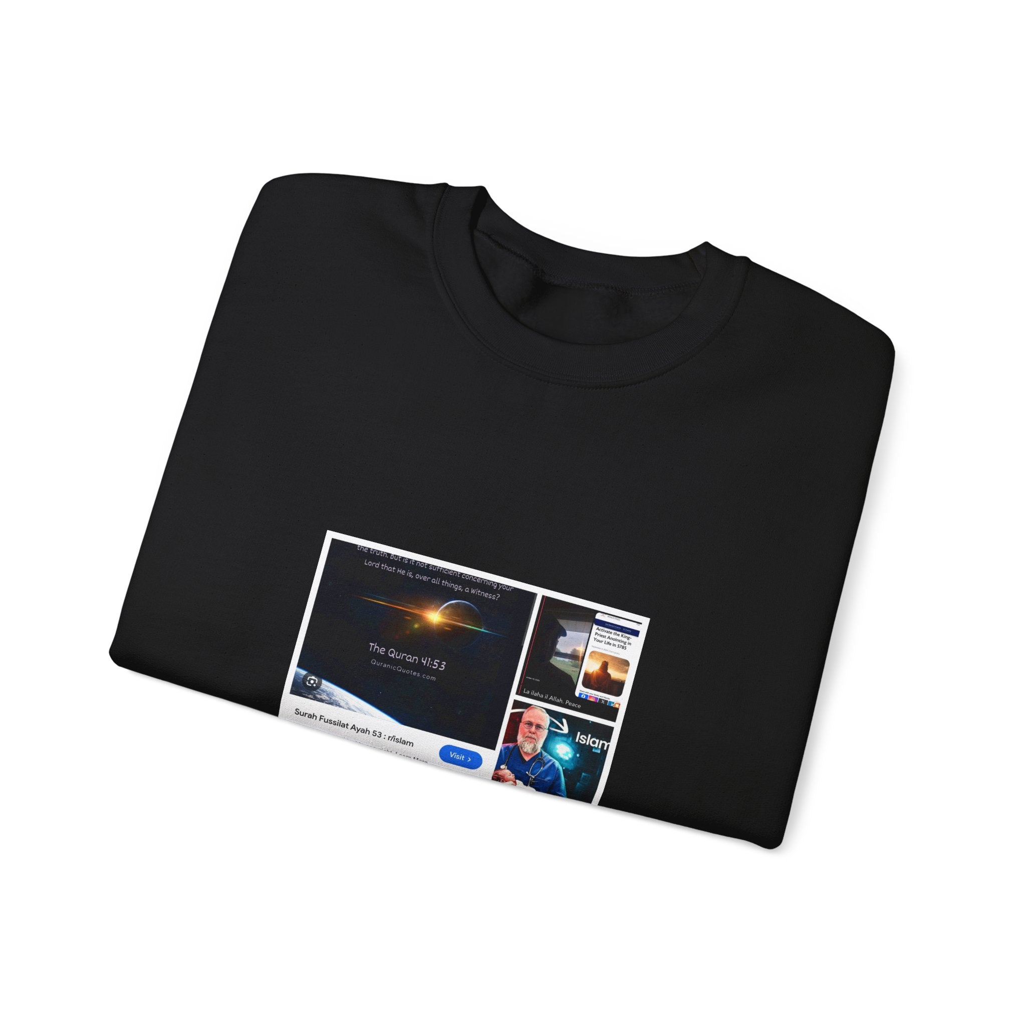 Crewneck Sweatshirt with Collage Print — Internet Meme & Screen Capture Design