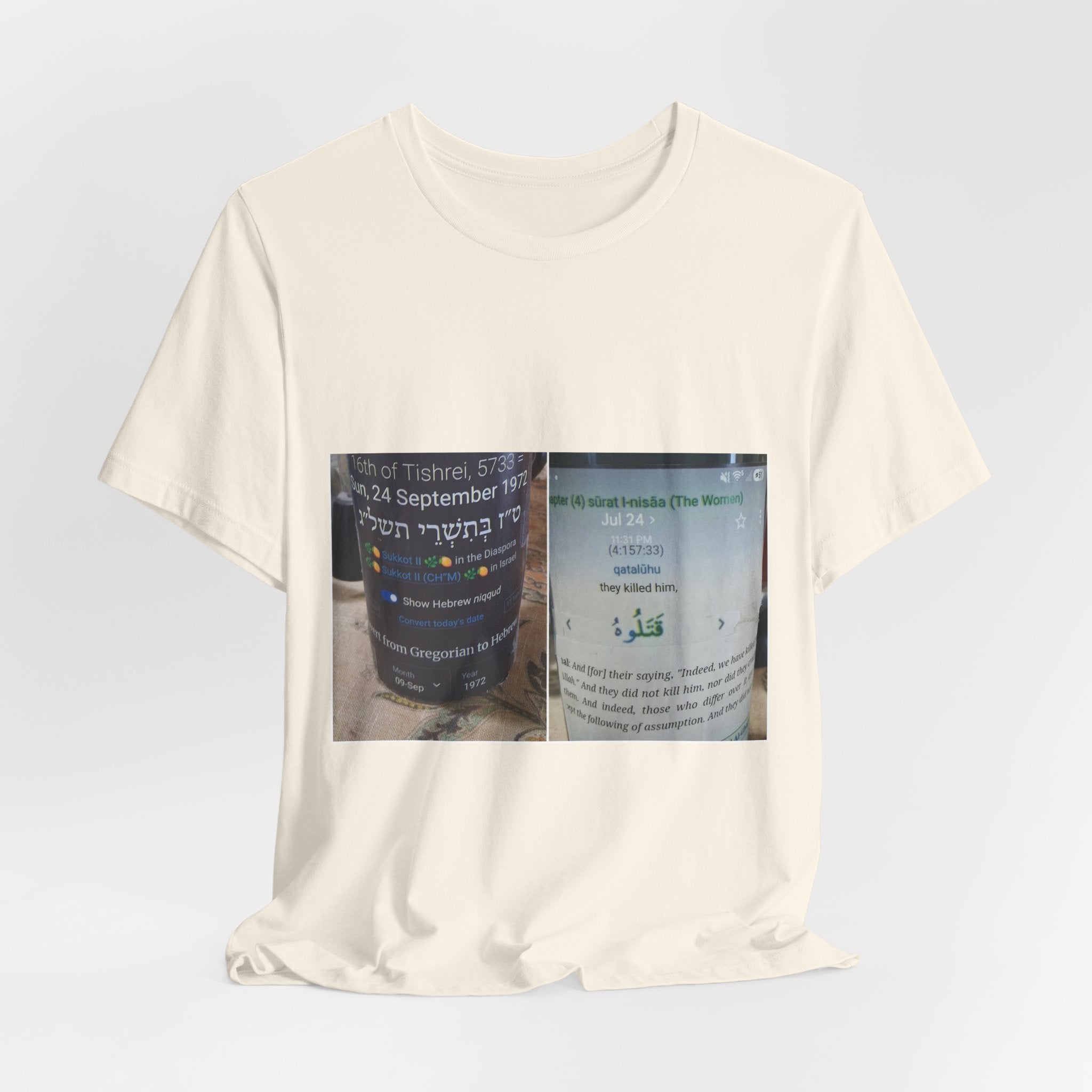 Photo Collage Tee — Bilingual Memorial Bottle Design
