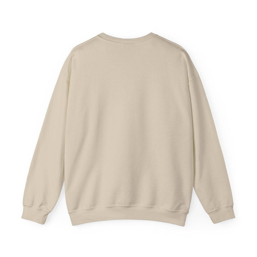 Minimalist White Crewneck Sweatshirt with Subtle Ticket Collage Print