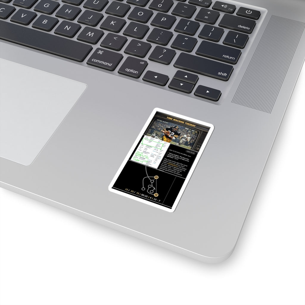 Football Playbook Sticker — 'Time Machine Tuesday' Kiss-Cut Decal